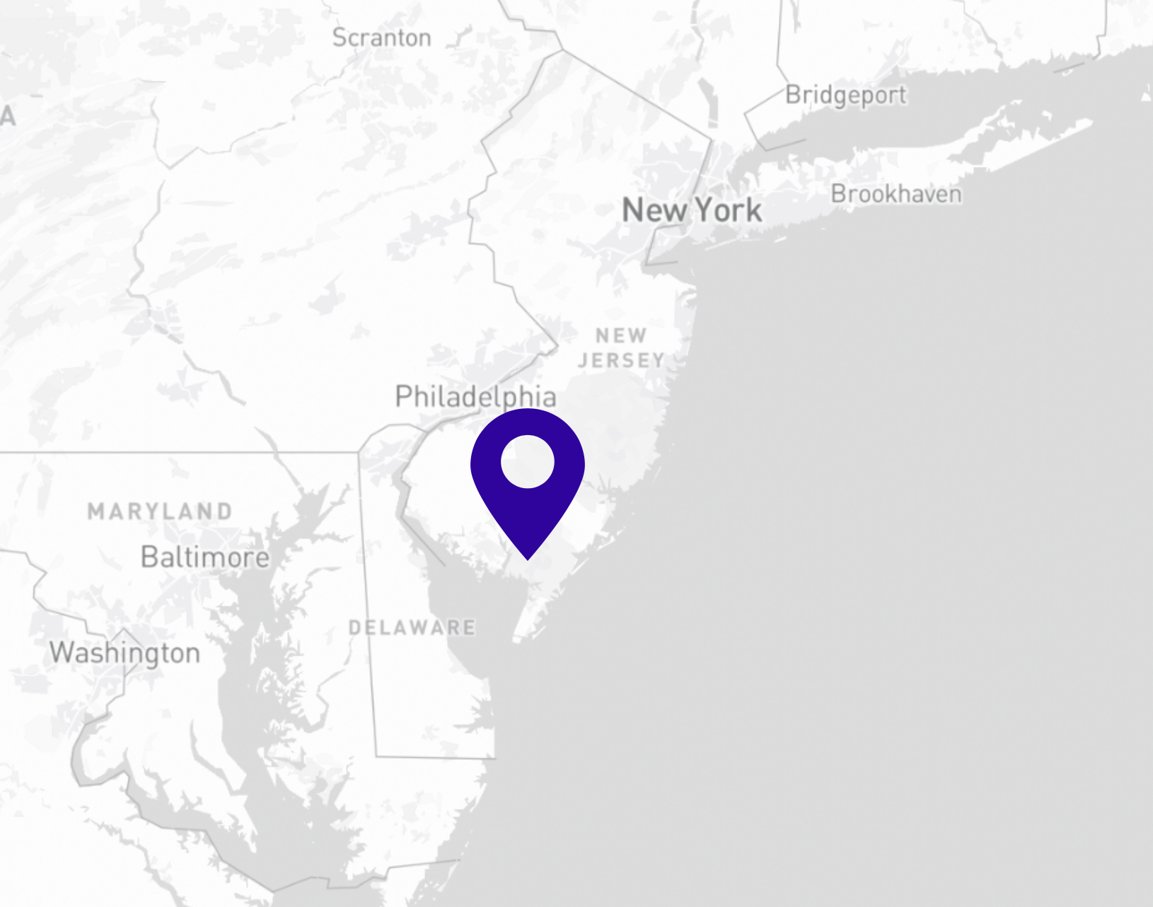 Zoomed out map of Vineland, NJ.