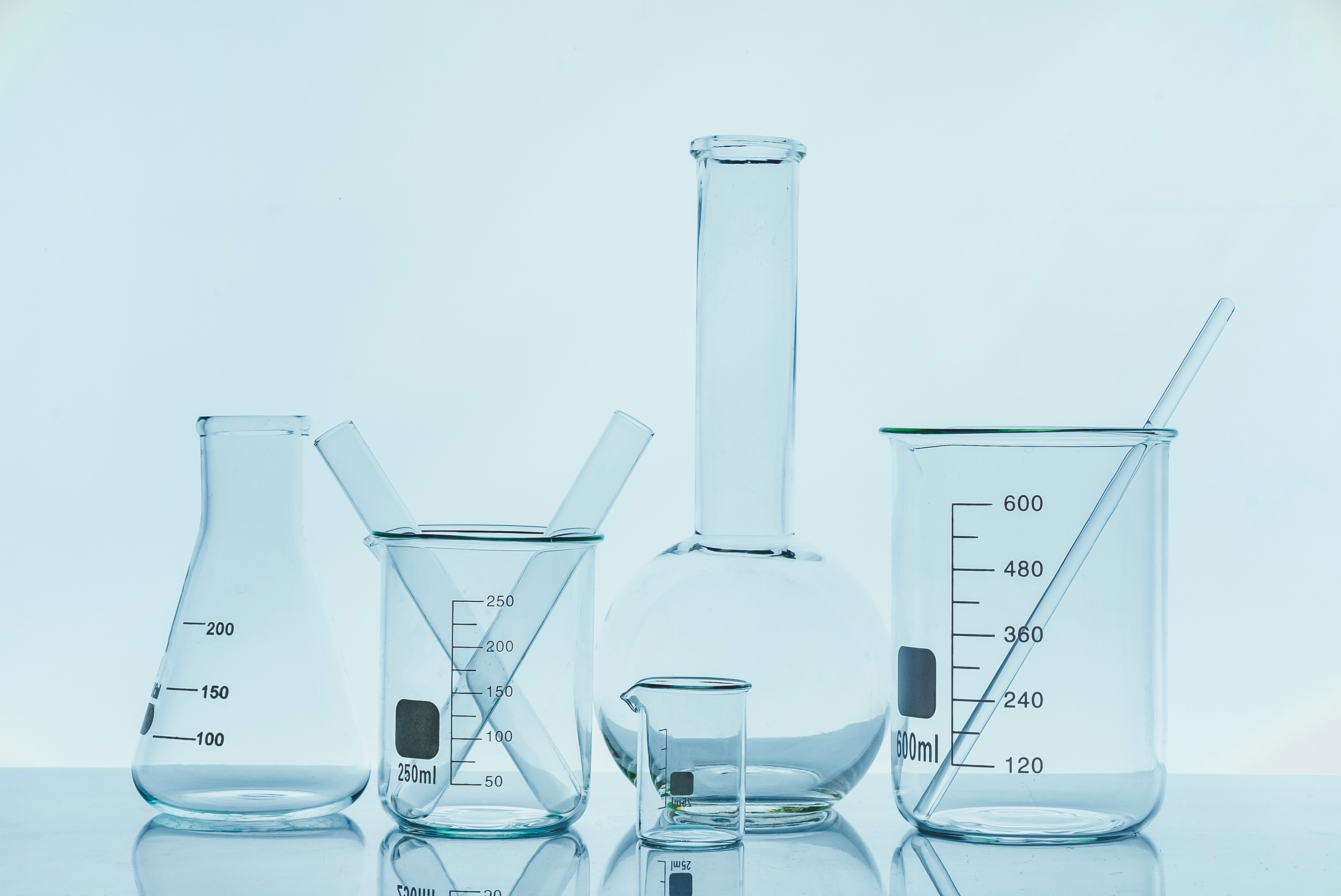 Assorted sizes and shapes of labware.